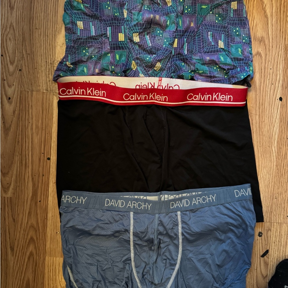 Calvin Klein Black and Red Waistband Boxers